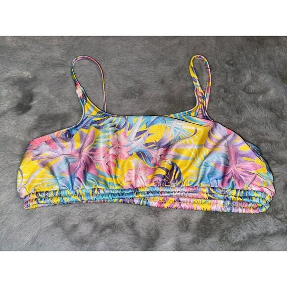 Art Class Target Girls XL 14/16 Yellow Tropical Floral Bikini 2-Piece Set - Picture 3 of 8
